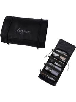 Awestuffs - Black 4 In 1 Detachable Roll-Up Makeup Bag