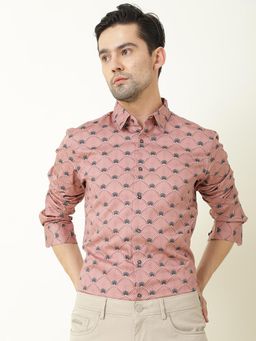 Rare Rabbit - Bowy Geometric Printed Shirt Pink