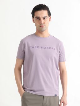 Rare Rabbit - Burke Round Neck Printed T-Shirt Purple