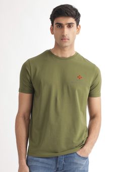 Rare Rabbit - Castel Solid T-Shirt with Logo Green