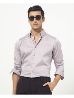 Rare Rabbit - Comor Satin Stretch Solid Shirt Pink