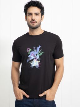Rare Rabbit - Concord Floral Graphic T-Shirt Black