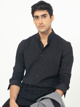 Rare Rabbit - Coxx Cotton Stretch Solid Shirt Black