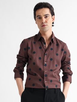 Rare Rabbit - Dare Polka Print T-Shirt Brown
