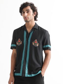 Rare Rabbit - Emble Placement Print T-Shirt Black