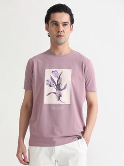 Rare Rabbit - Funes Floral Graphic T-Shirt Pink
