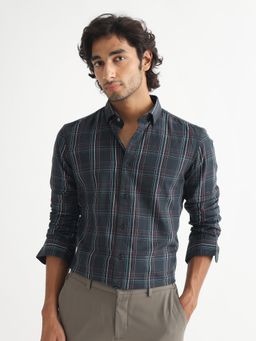 Rare Rabbit - Lome Checkered Shirt Navy Blue