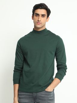 Rare Rabbit - Mania Essential High Neck Sweatshirt Green
