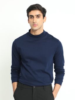 Rare Rabbit - Mania Essential High Neck Sweatshirt Navy Blue