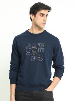 Rare Rabbit - Manor Printed Sweatshirt Navy Blue