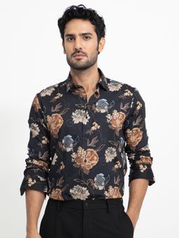 Rare Rabbit - Marne Floral Printed Shirt Black
