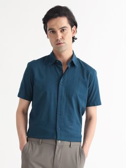 Rare Rabbit - Matto Solid Short Sleeves Shirt Teal