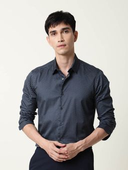 Rare Rabbit - Milly Primary Beige Casual Shirt Navy Blue