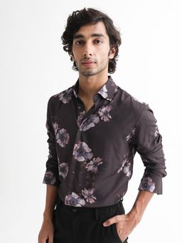 Rare Rabbit - Muds Floral Printed Shirt Brown