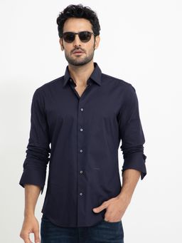Rare Rabbit - Neutons Solid Shirt Navy Blue