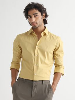 Rare Rabbit - Neutons Full Sleeve Solid Shirt Yellow