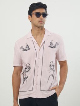 Rare Rabbit - Nicaro Printed Short Sleeve Shirt Pink