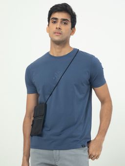 Rare Rabbit - Oval 1 Smart Logo Solid T-Shirt Blue