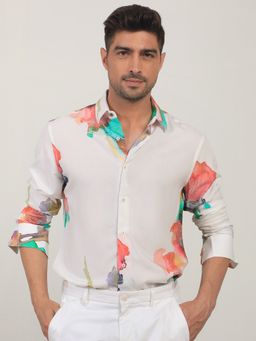 Rare Rabbit - Painter Printed Shirt White