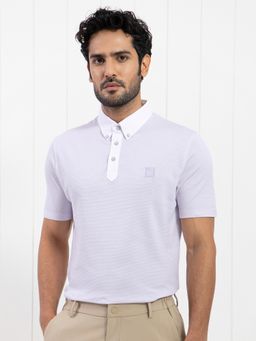 Rare Rabbit - Parmat Structed Polo T-Shirt with Contrast Collar Lavender