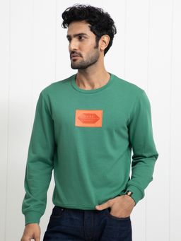 Rare Rabbit - Pectin Graphic Print Sweatshirt Green