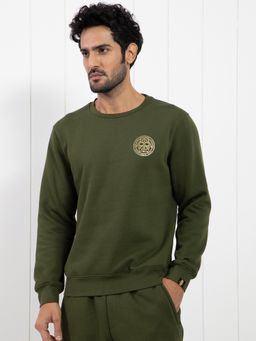 Rare Rabbit - Pine Printed Sweatshirt Olive