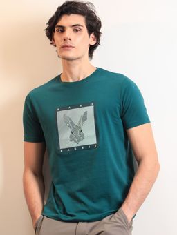 Rare Rabbit - Princeton Graphic Printed T-Shirt Green