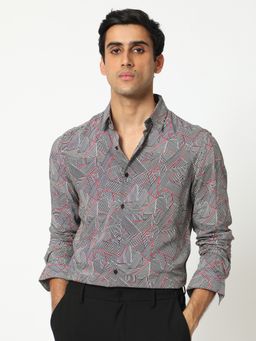 Rare Rabbit - Shell Geometric Print T-Shirt Grey