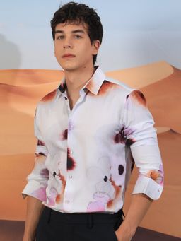 Rare Rabbit - Stereo Abstract Floral Print T-Shirt Multi-Color