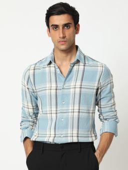 Rare Rabbit - Taverna Dupplin Check Shirt Blue