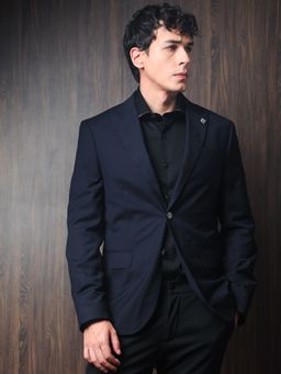 Rare Rabbit - Vitara Premium Fine Quality Blazer Navy Blue