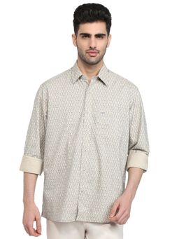 ColorPlus - Comfort Fit Medium Blue Pure Cotton Casual Shirt
