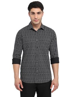 ColorPlus - Regular Fit Printed Black Shirt