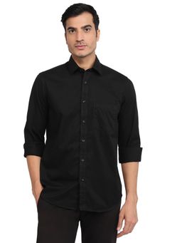 ColorPlus - Regular Fit Solid Black Shirt
