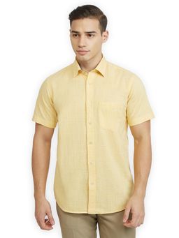 ColorPlus - Regular Fit Solid Medium Yellow Shirt