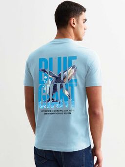 PRONK - Blue Giant Men Half Sleeve Printed T-Shirt