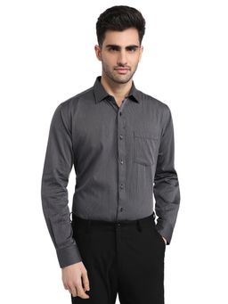 Park Avenue - Slim Fit Dark Grey Pure Cotton Formal Shirt