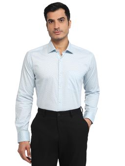 Park Avenue - Slim Fit Printed Light Blue Shirt