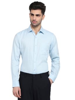 Raymond - Slim Fit Medium Blue Pure Cotton Formal Shirt