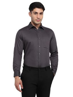 Raymond - Slim Fit Solid Dark Grey Shirt