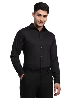 Raymond - Slim Fit Solid Black Shirt