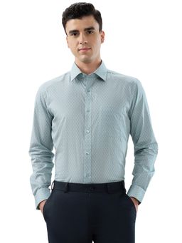 Raymond - Medium Blue Slim Fit Printed Shirt