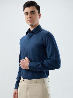 Raymond - Slim Fit Solid Dark Blue Shirt