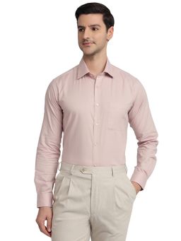 Raymond - Slim Fit Solid Medium Pink Shirt