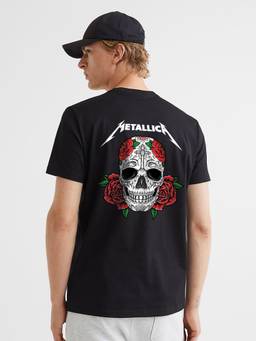 PRONK - Savage Skull Men Regular Fit Black Half Sleeve T-Shirt