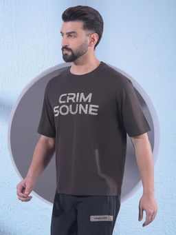 CRIMSOUNE CLUB - Men Brown Typographic Print T-Shirt