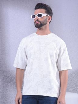 CRIMSOUNE CLUB - White Men Jacquard T-Shirt