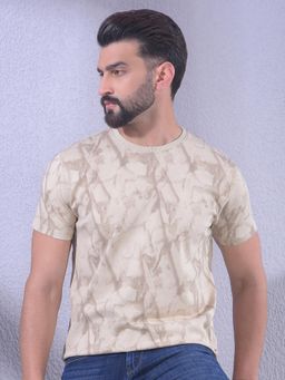 CRIMSOUNE CLUB - Beige Men Printed T-Shirt