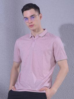CRIMSOUNE CLUB - Men Pink Printed Polo T-Shirt