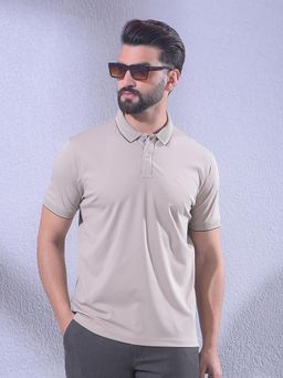 CRIMSOUNE CLUB - Men Grey Polo Neck T-Shirt